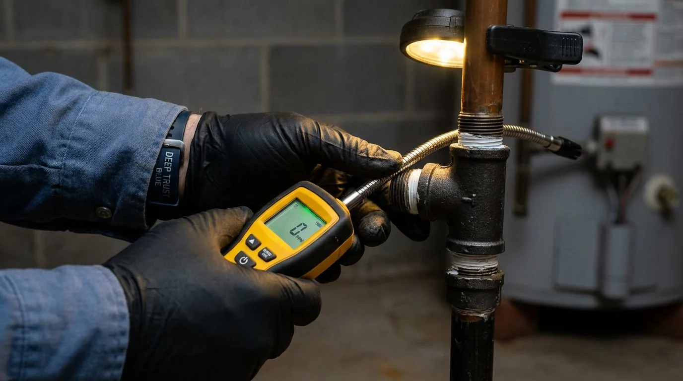 Gas leak detection with electronic sniffer by Johns Plumbing LLC in Lutz